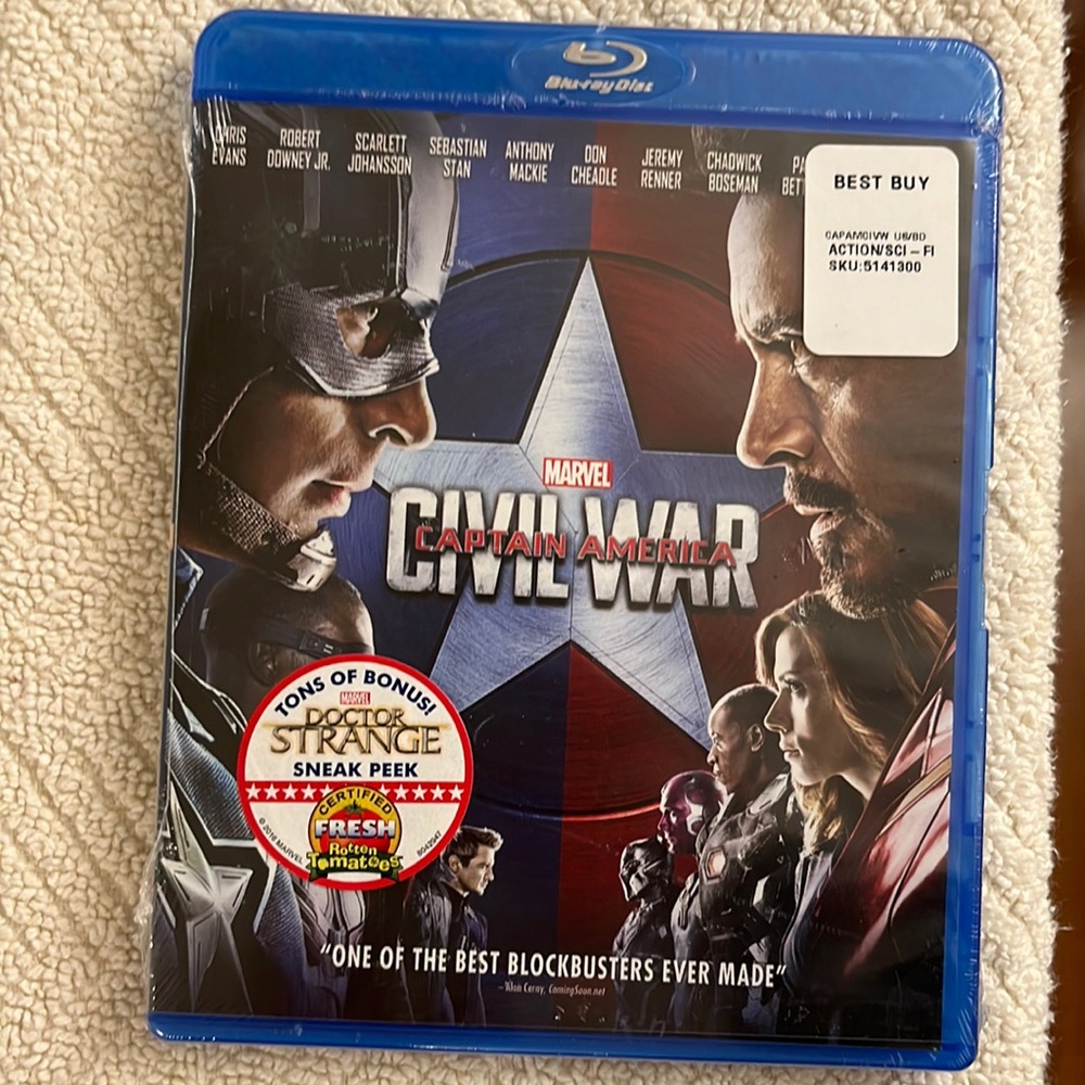 Marvel Captain America Civil War DVD includes Bonus Features Rated PG-13